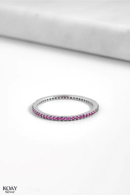 Joy charm rings-Zircon (080-Hot Pink)