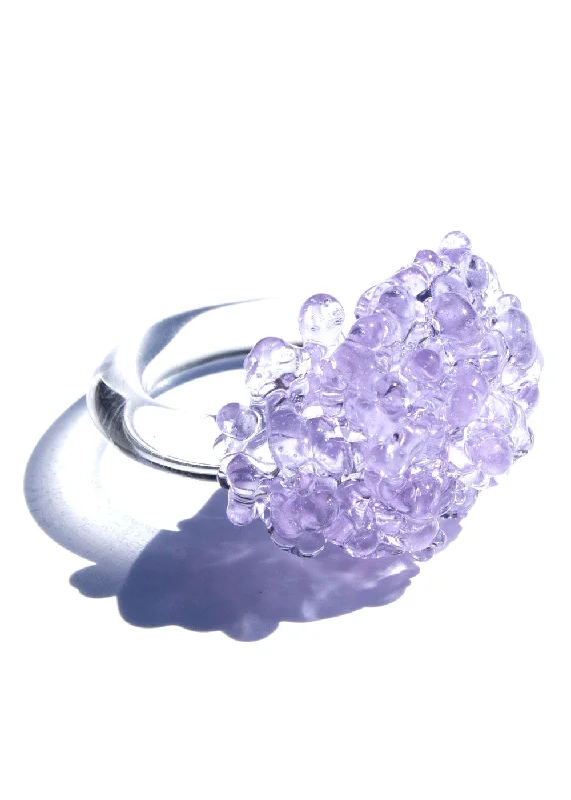 Pure star rings-Glass Cluster Ring - Lilac