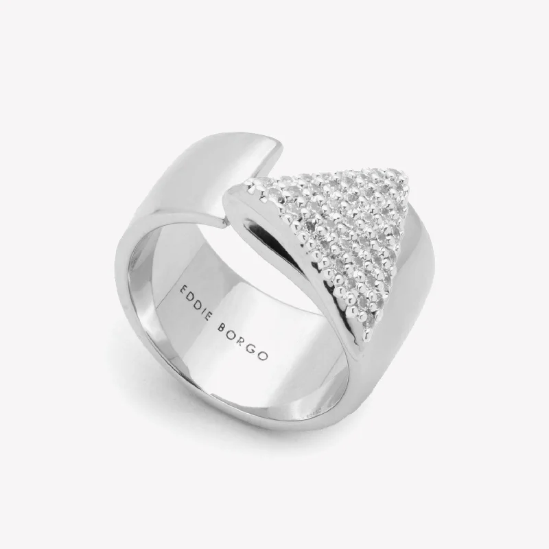 Fine dot rings-PAVÉ FOLDED RING