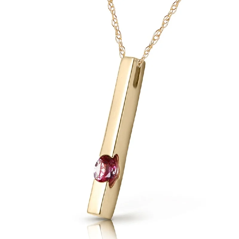 Lapis gem necklaces-0.25 CTW 14K Solid Gold Sweetest Success Pink Topaz Necklace