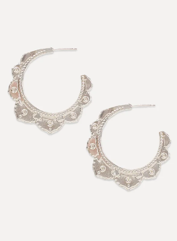 Topaz gem earrings-Tantra Hoops - large