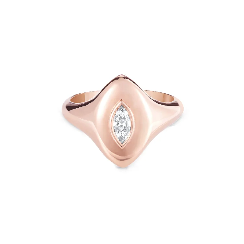 Morganite stone rings-Marquise Pinky Ring