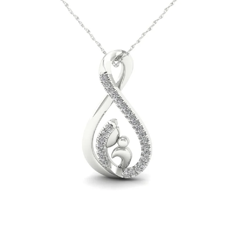 Half moon necklaces-De Couer 1/20ct TDW Diamond Motherly Love Necklace - White