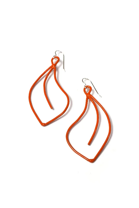 Warm wood earrings-Flourish Earrings in Burnt Orange