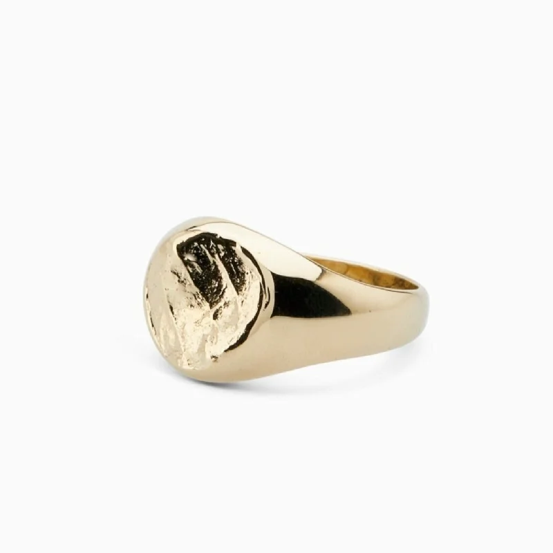 Etched name rings-Impression Signet Ring | Yellow Gold