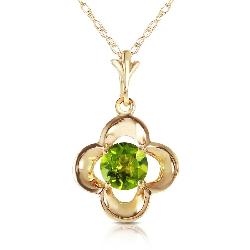 Retro charm necklaces-0.55 Carat 14K Gold Directions to Love Peridot Necklace