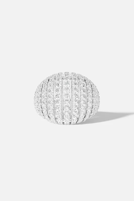 Fine dot rings-Dôme Pavé Ring