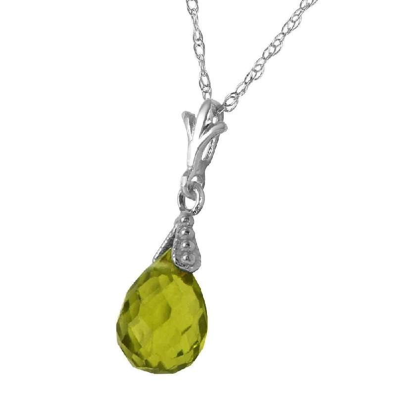 Solid link necklaces-2.5 Carat 14K Solid White Gold Midst Of Memory Peridot Necklace