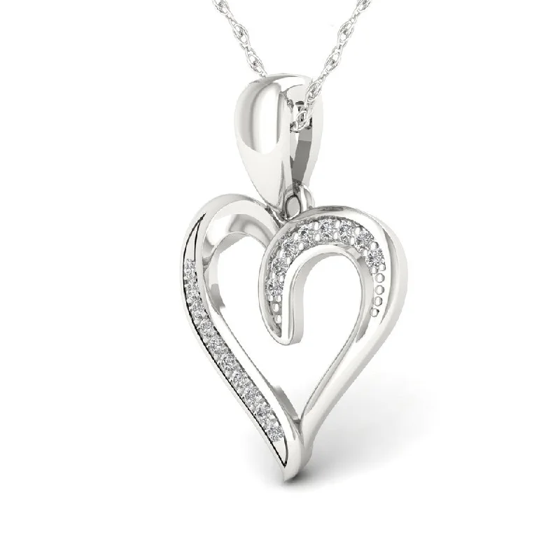 Birch wood necklaces-De Couer 10K White Gold 1/20ct TDW Diamond Necklace