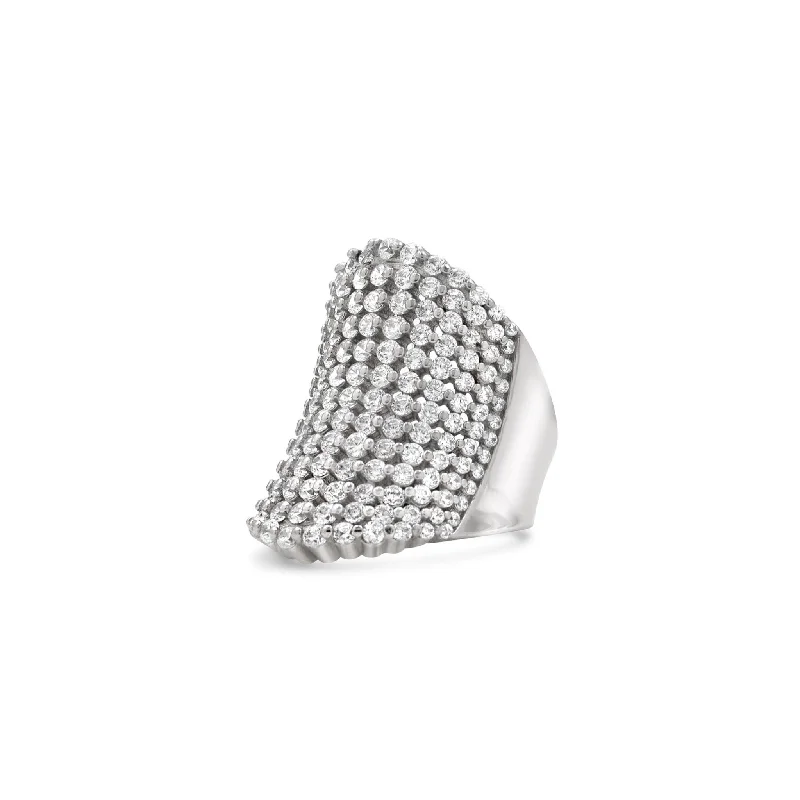 Spinel cut rings-Classic Pave Cocktail Ring