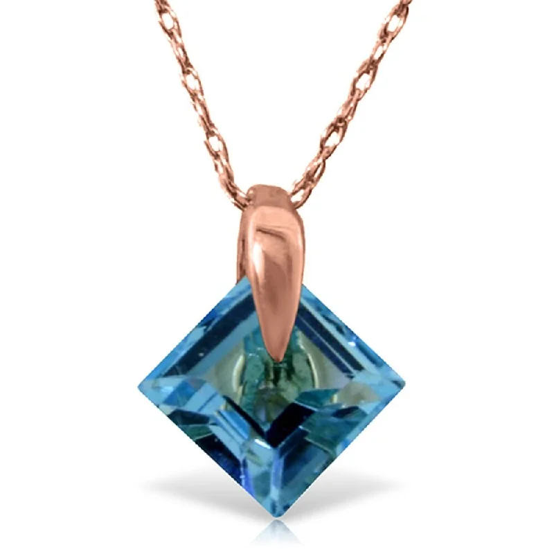 Bold druzy necklaces-14K Rose Gold Blue Topaz New Deluxe Necklace