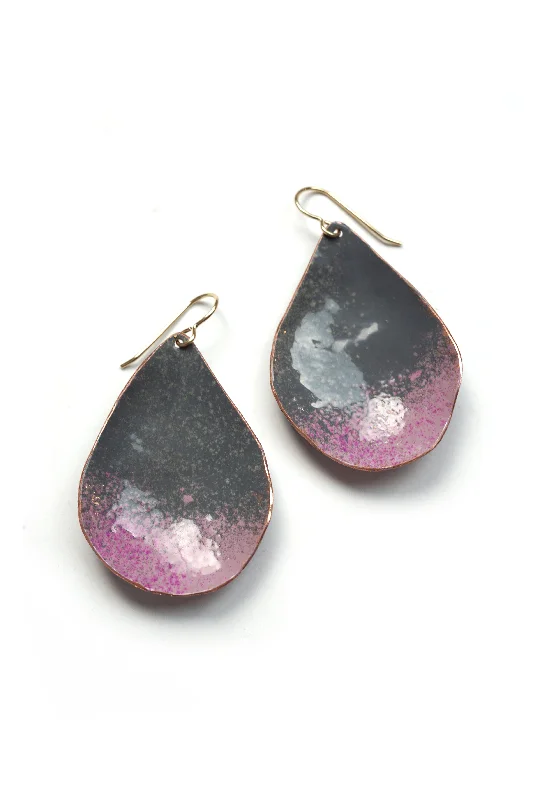 Wide hoop earrings-Chroma Earrings in Storm Grey and Dusty Mauve