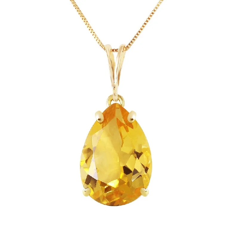 Daisy design necklaces-5 CTW 14K Solid Gold Only You Citrine Necklace