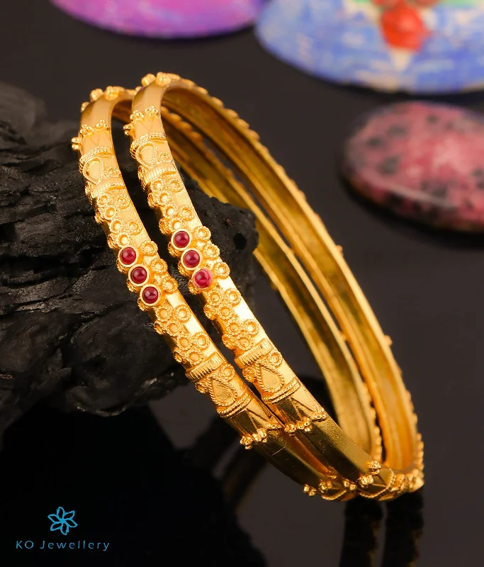 Frosted glass bangles-The Kavya Antique Silver Coorgi Bangle (Size/2.2/2.4/2.6/2.8)