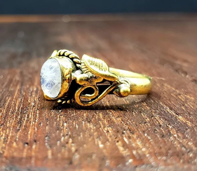 Alloy design rings-Kerala Moonstone Ring