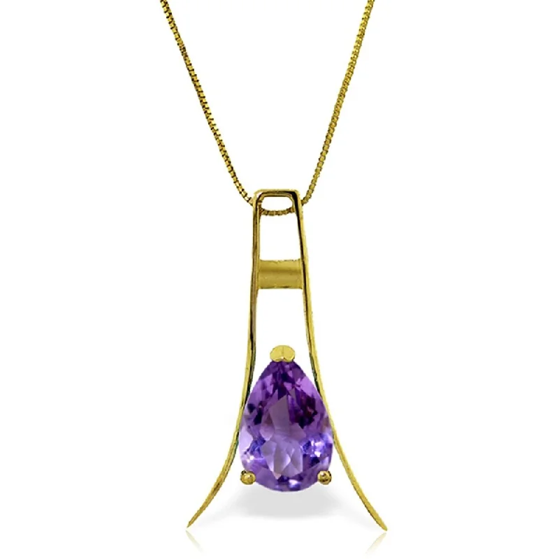 Braided link necklaces-1.5 Carat 14K Gold Never Negligent Amethyst Necklace