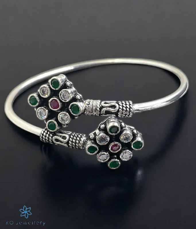 Flex cord bangles-The Saira Silver Openable Gemstone Bracelet