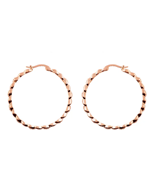 Quartz stone earrings-Léa Spiral Round Hoop Earrings