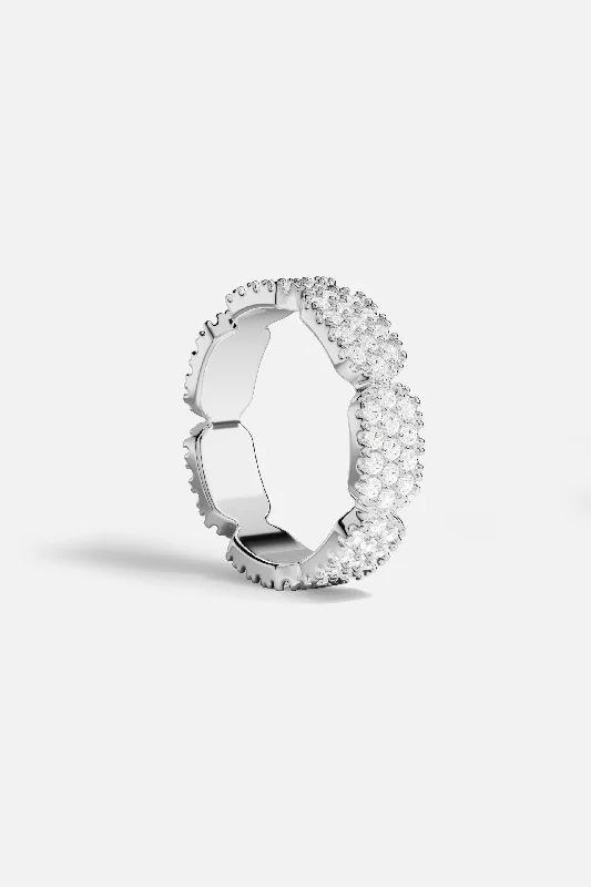 Topaz stone rings-Dainty Silver Pavé Ring