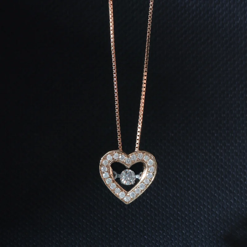 Radiant star necklaces-De Couer 10k Gold 1/5ct TDW Diamond HeartBeat Necklace