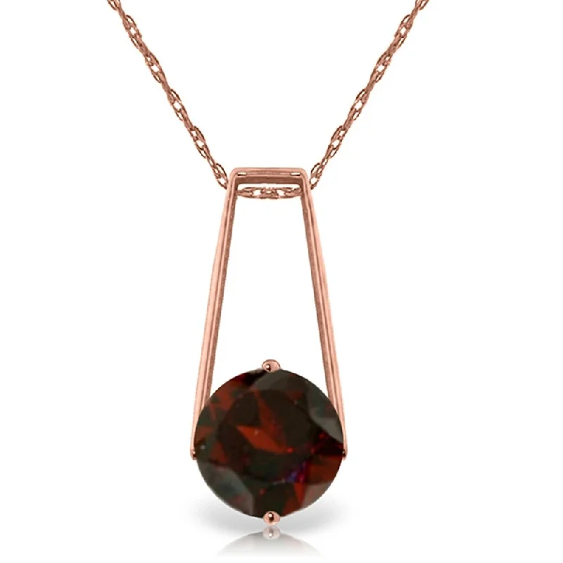 Sleek bar necklaces-1.45 Carat 14K Rose Gold Lullaby Garnet Necklace