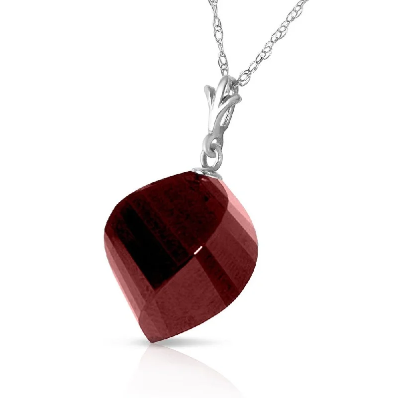 Layered link necklaces-15.25 CTW 14K Solid White Gold Necklace Twisted Briolette Ruby