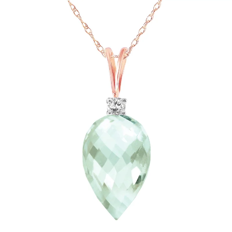 Floating stone necklaces-9.55 Carat 14K Solid Gold Exaggeration Is Good Green Amethyst Necklace