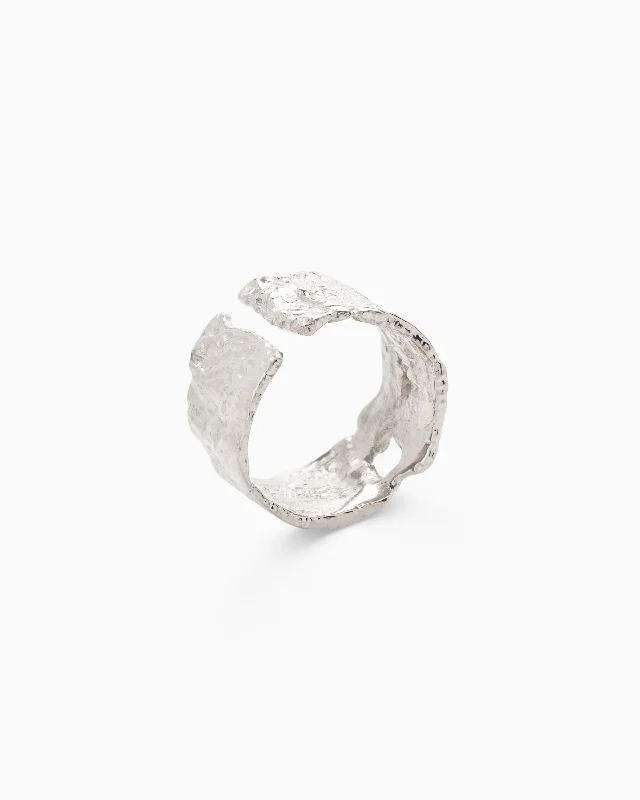 Tide motif rings-Linen Ring | Silver