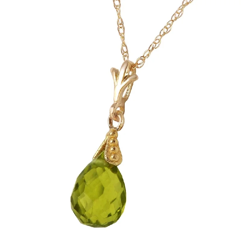 Birch wood necklaces-2.5 Carat 14K Solid Gold Ripeness Peridot Necklace