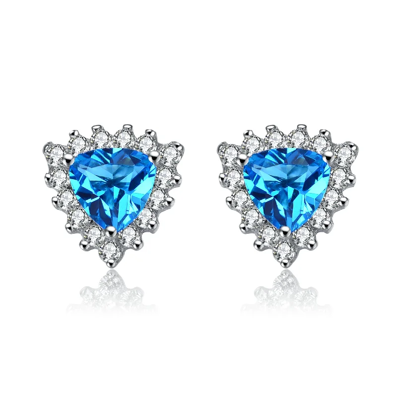 Surf motif earrings-Provence Blue Cubic Zirconia Earrings