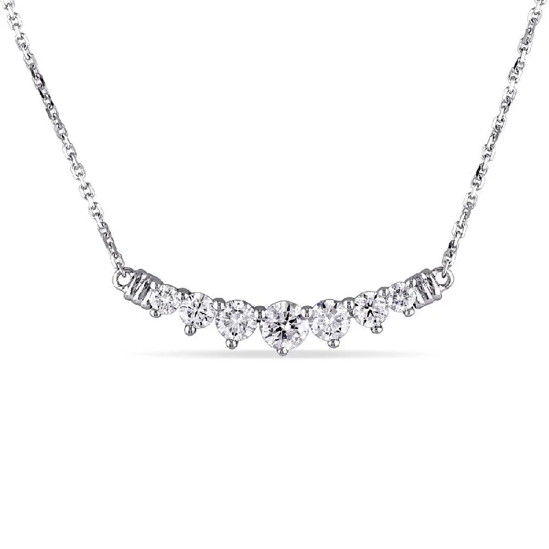 Leaf design necklaces-Miadora 14k White Gold 3/4ct TDW Diamond Necklace