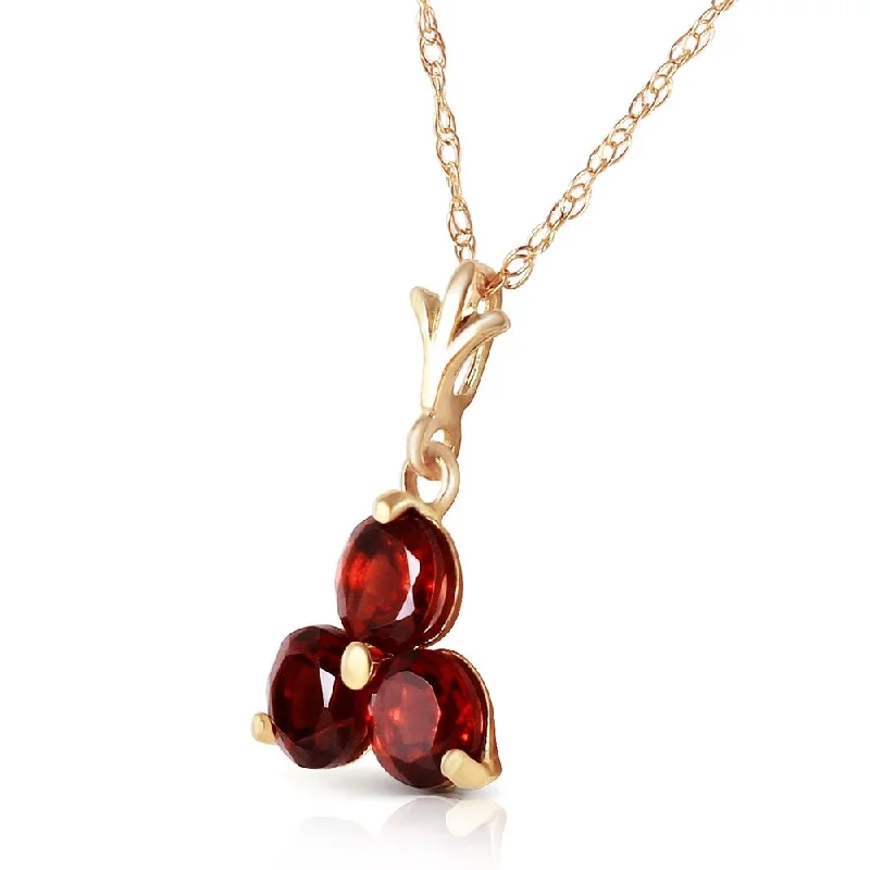 Sleek gold necklaces-0.75 Carat 14K Solid Gold Have Your Cake Garnet Necklace