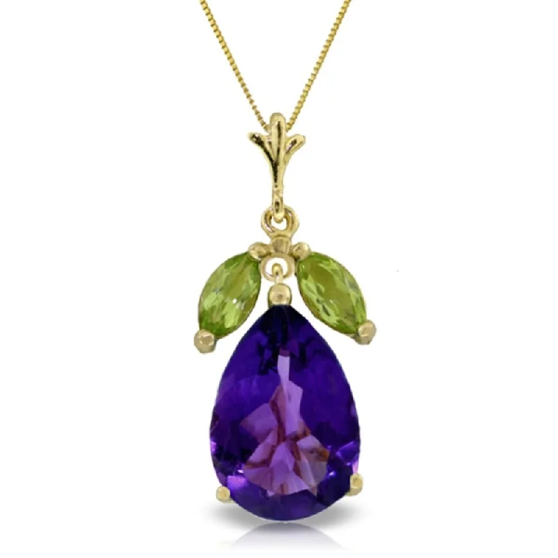 Soft silk necklaces-6.5 Carat 14K Gold Ballerina Amethyst Peridot Necklace