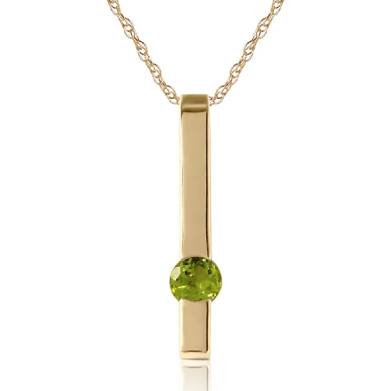 Stretch cord necklaces-0.25 Carat 14K Gold Love Comes Naturally Peridot Necklace