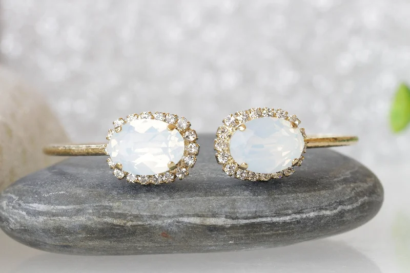 Oval charm bangles-OPAL BRACELET