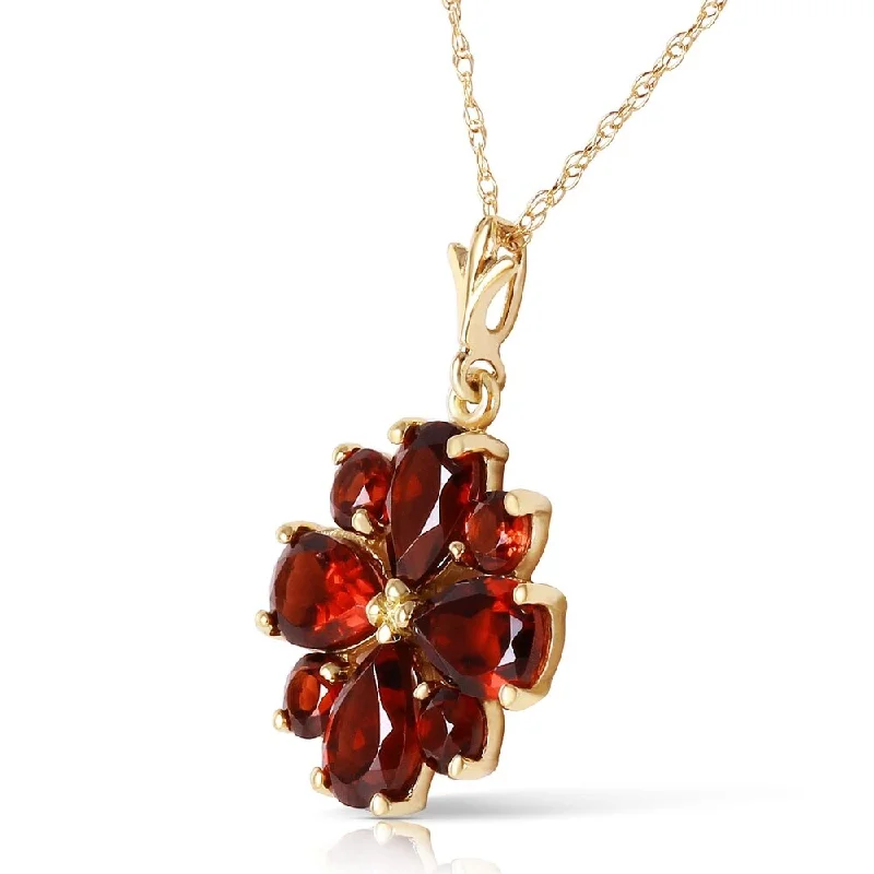 Thai style necklaces-2.43 Carat 14K Solid Gold Balladeer Garnet Necklace