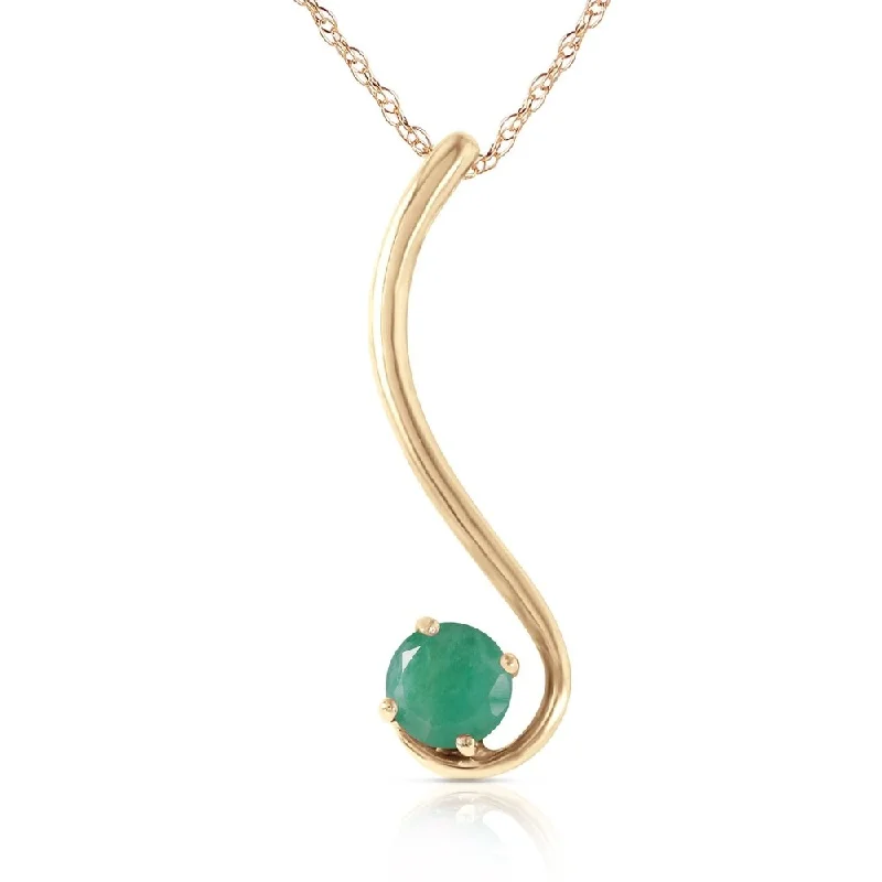 Bright stone necklaces-0.55 Carat 14K Gold Life by The River Emerald Necklace