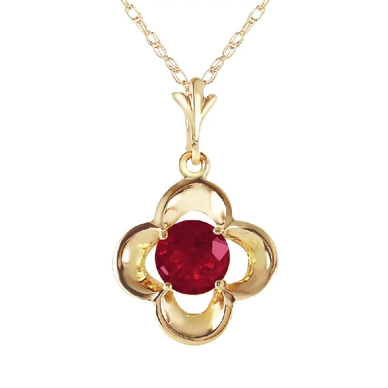 Spring clasp necklaces-0.55 Carat 14K Gold Hearts's Journey Ruby Necklace