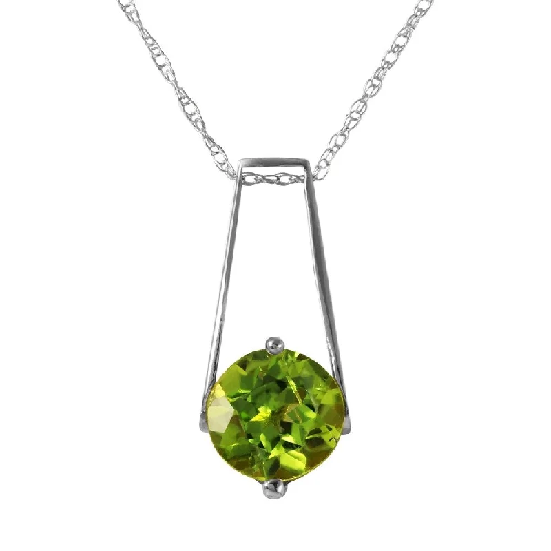 Aged charm necklaces-1.45 Carat 14K White Gold in The Hacienda Peridot Necklace