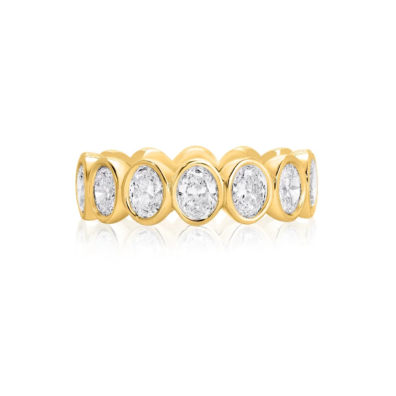 Rustic cameo rings-NS Bezel Oval Eternity Band