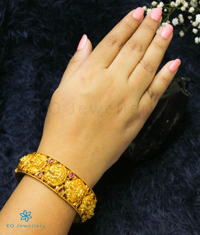 Tribal braid bangles-The Navya Silver Lakshmi Nakkasi Bangle (Size/2.2/2.4/2.6/2.8)