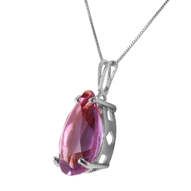 Luxe gem necklaces-5 Carat 14K Solid White Gold Enter Eternity Amethyst Necklace