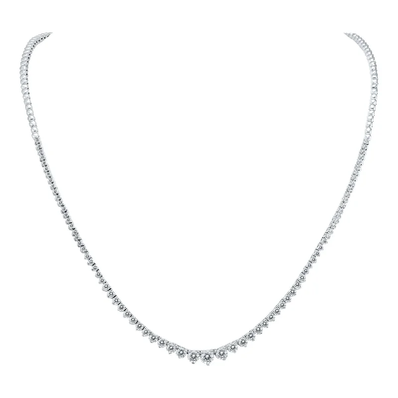 Worn charm necklaces-Marquee 5 Carat TW Graduated Diamond Tennis Necklace in 14K White Gold