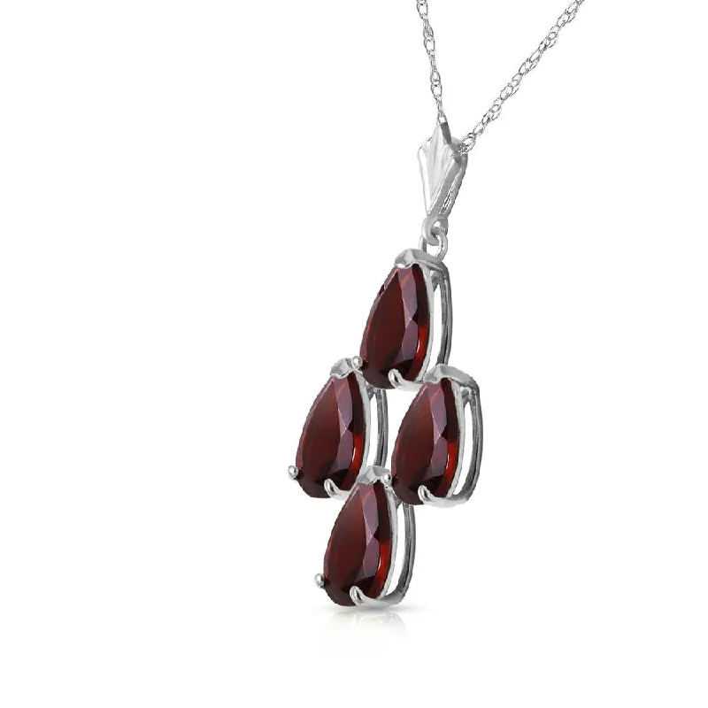 Tarnished silver necklaces-1.5 Carat 14K Solid White Gold Night Out Garnet Necklace