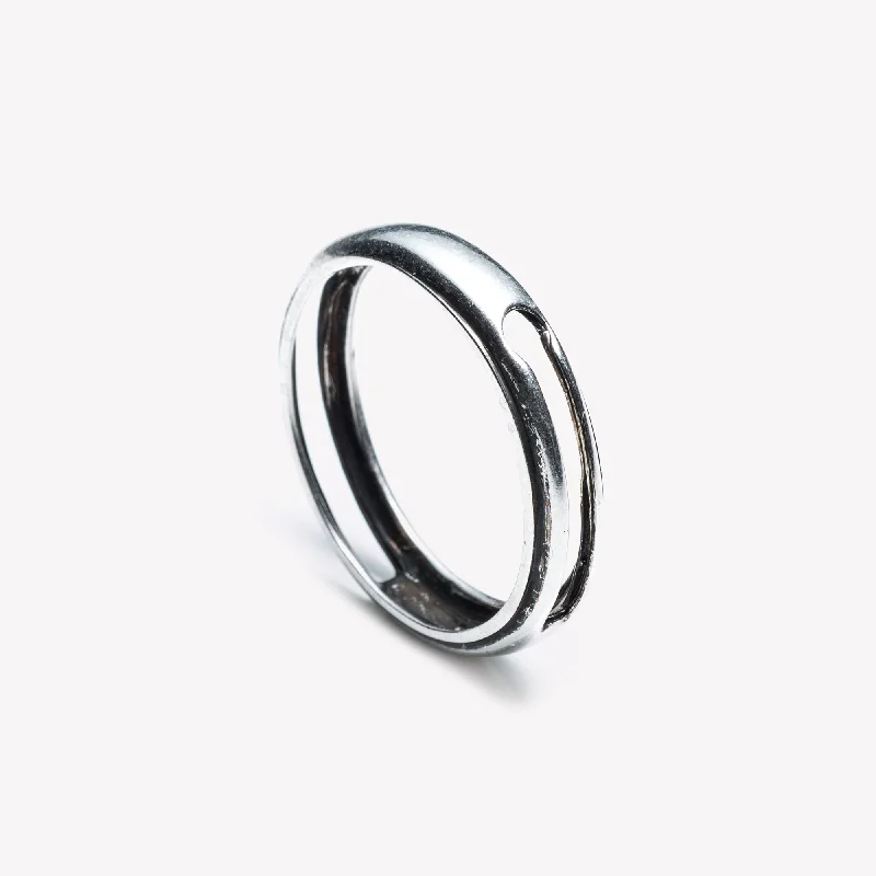 Dove feather rings-MENS GUARD RING