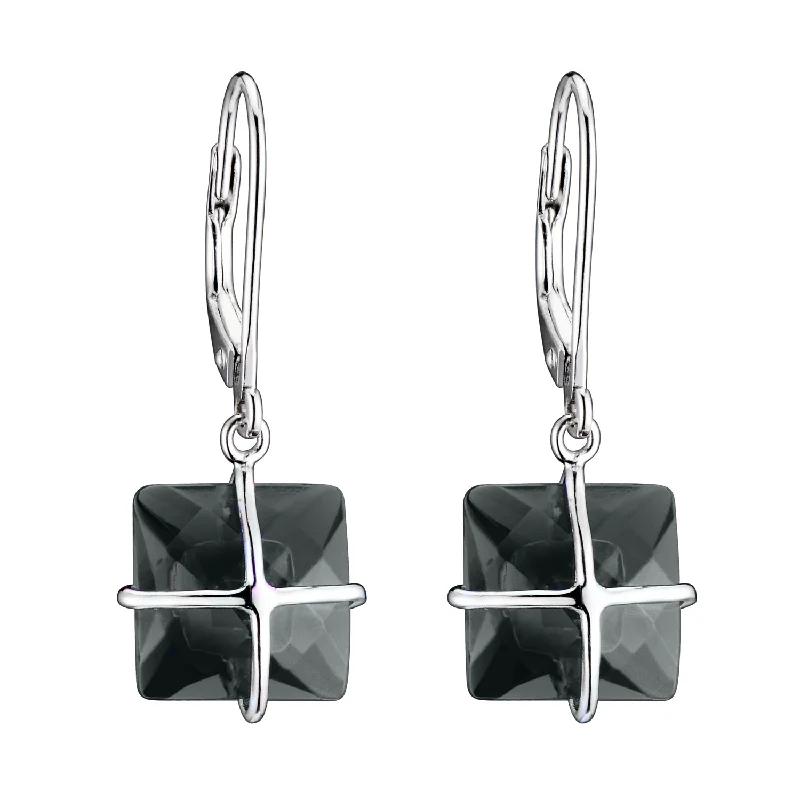 Small wing earrings-Sylvie Square Drop Euro Earrings