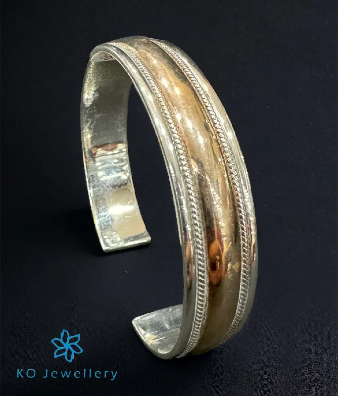 Chunky stone bangles-The Valiant Silver Open Bracelet