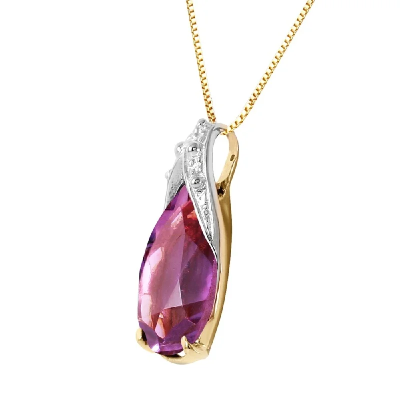 Astro charm necklaces-5 Carat 14K Solid Gold Visceral Love Amethyst Necklace