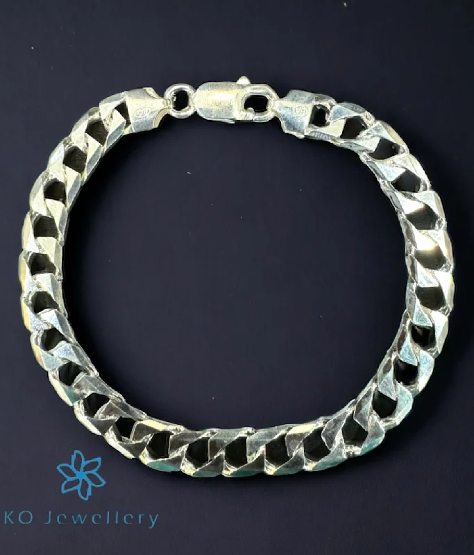 Shiny modern bangles-The Dylan Links Silver Bracelet