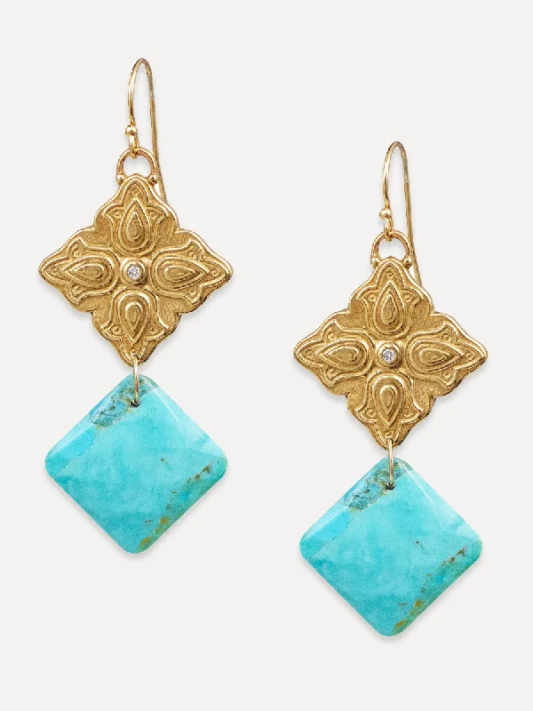 Bold druzy earrings-Shiva Cushion Earrings